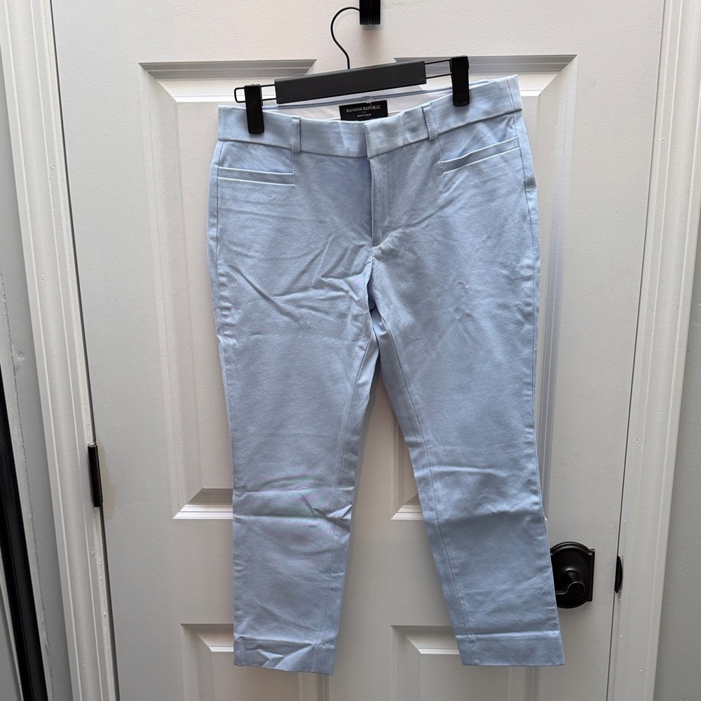 Banana Republic Sky Blue Sloan Ankle Crop Dress Pants Size 4 Petite